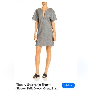 Theory Crunch Linen Slit Front Shift sz L